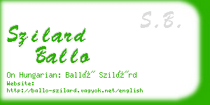 szilard ballo business card