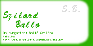 szilard ballo business card